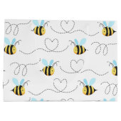 Schattig bundelbijenpatroon large cadeautasje (Achterkant)
