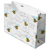 Schattig bundelbijenpatroon large cadeautasje (Achterkant Gekanteld)