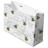 Schattig bundelbijenpatroon large cadeautasje (Voorkant Gekanteld)