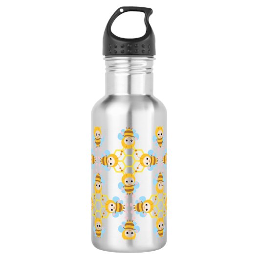 Schattig bundelbijenpatroon waterfles (Voorkant)
