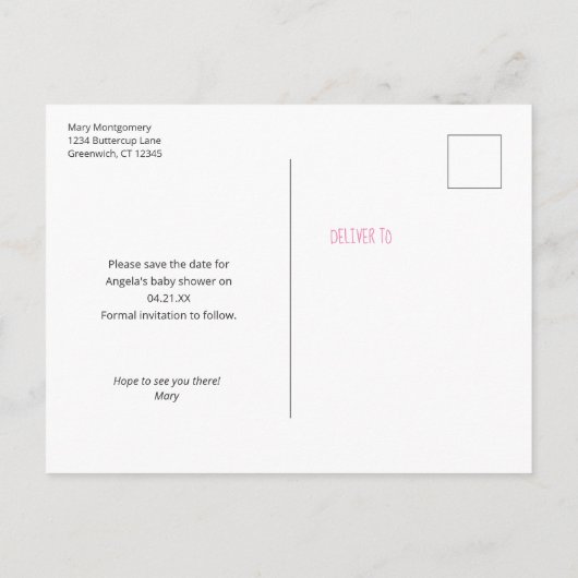 Schattig Bunnies Girl Baby shower sparen de datum Aankondigingskaart (Achterkant)