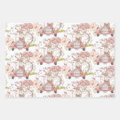  schattig Bunny Beer Cat Car Foliage Girl Inpakpapier Vel (Voorkant 2)