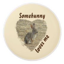 Schattig Bunny Photo Animal Pun Large Heart