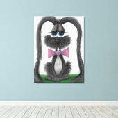 Schattig Bunny Rabbit Canvas Afdruk (Insitu (Houten vloer))