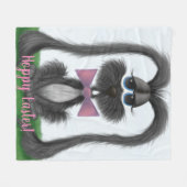 Schattig Bunny Rabbit Fleece Deken (Voorkant (Horizontaal))