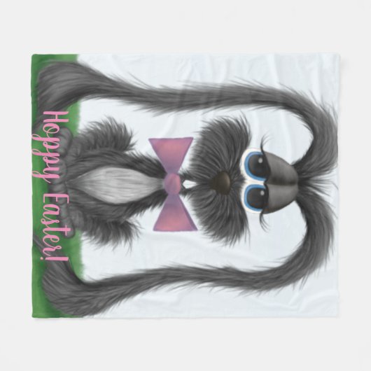 Schattig Bunny Rabbit Fleece Deken (Voorkant (Horizontaal))