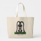 Schattig Bunny Rabbit Grote Tote Bag (Achterkant)