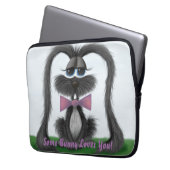 Schattig Bunny Rabbit Laptop Sleeve (Voorkant Links)