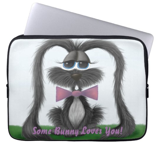 Schattig Bunny Rabbit Laptop Sleeve (Voorkant)