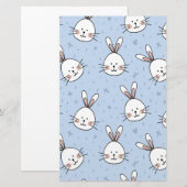 Schattig Bunny Rabbit Pattern Briefpapier (Voorkant / Achterkant)