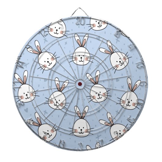 Schattig Bunny Rabbit Pattern Dartbord (Voorkant)