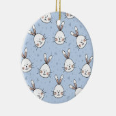Schattig Bunny Rabbit Pattern Keramisch Ornament (Rechts)