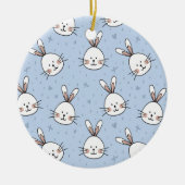 Schattig Bunny Rabbit Pattern Keramisch Ornament (Voorkant)