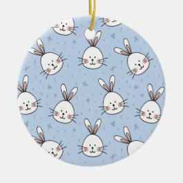 Schattig Bunny Rabbit Pattern Keramisch Ornament