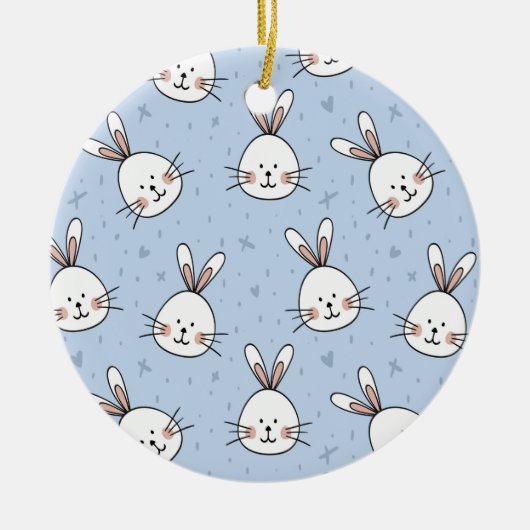 Schattig Bunny Rabbit Pattern Keramisch Ornament (Voorkant)