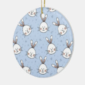 Schattig Bunny Rabbit Pattern Keramisch Ornament (Links)