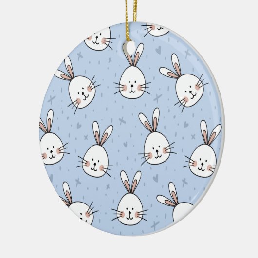 Schattig Bunny Rabbit Pattern Keramisch Ornament (Links)