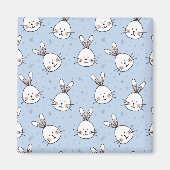 Schattig Bunny Rabbit Pattern Magneet (Voorkant)