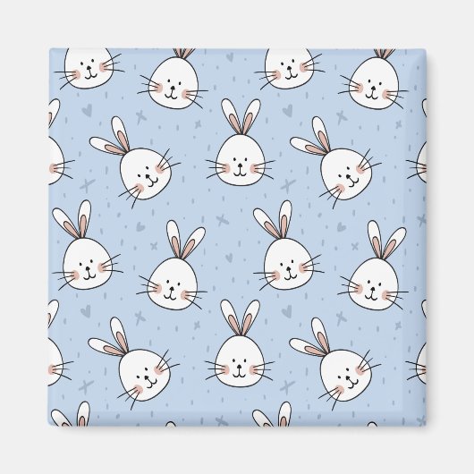 Schattig Bunny Rabbit Pattern Magneet (Voorkant)