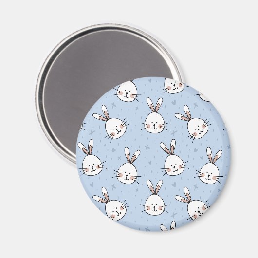Schattig Bunny Rabbit Pattern Magneet (Voorkant / Achterkant)