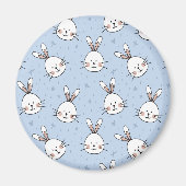 Schattig Bunny Rabbit Pattern Magneet (Voorkant)