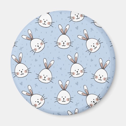 Schattig Bunny Rabbit Pattern Magneet (Voorkant)