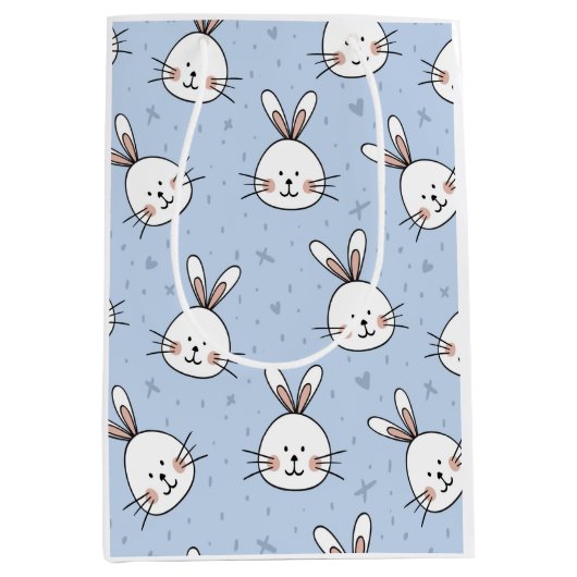 Schattig Bunny Rabbit Pattern Medium Cadeauzakje (Voorkant)