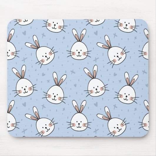Schattig Bunny Rabbit Pattern Muismat (Voorkant)