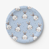 Schattig Bunny Rabbit Pattern Papieren Bordje (Voorkant)