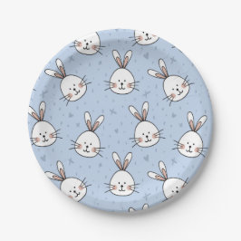 Schattig Bunny Rabbit Pattern Papieren Bordje