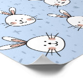 Schattig Bunny Rabbit Pattern Poster (Hoek)