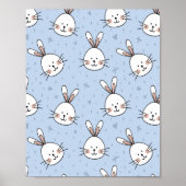 Schattig Bunny Rabbit Pattern Poster (Voorkant)