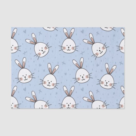 Schattig Bunny Rabbit Pattern Tissuepapier (Voorkant)
