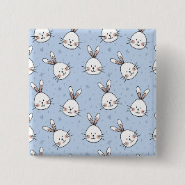 Schattig Bunny Rabbit Pattern Vierkante Button 5,1 Cm