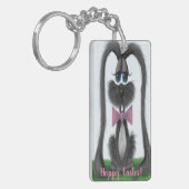 Schattig Bunny Rabbit Sleutelhanger (Voorkant Links)