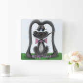 Schattig Bunny Rabbit Vierkante Klok (Huis)