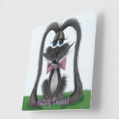 Schattig Bunny Rabbit Vierkante Klok (Hoek)