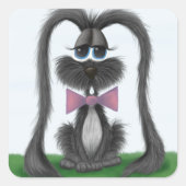Schattig Bunny Rabbit Vierkante Sticker (Voorkant)