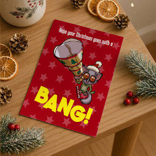 Schattig Bush Baby Kerst Bonbon Boem! Cartoon Briefkaart