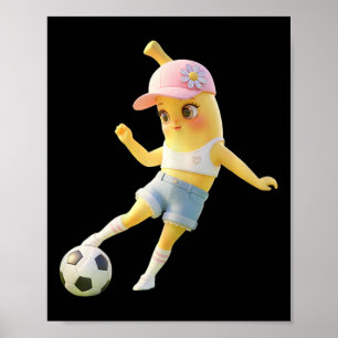 Schattig Bynana-voetbalmeisje, Grappige voetballer Poster
