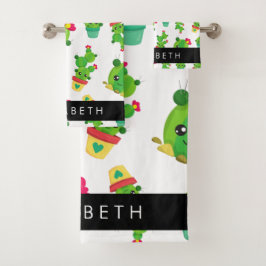 Schattig Cactus, Cactus Pattern, Succulent, Jouw n Bad Handdoek