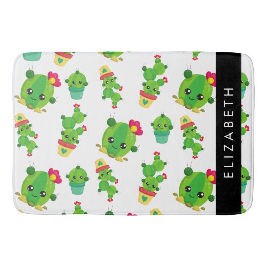 Schattig Cactus, Cactus Pattern, Succulent, Jouw n Badmat (Voorkant)