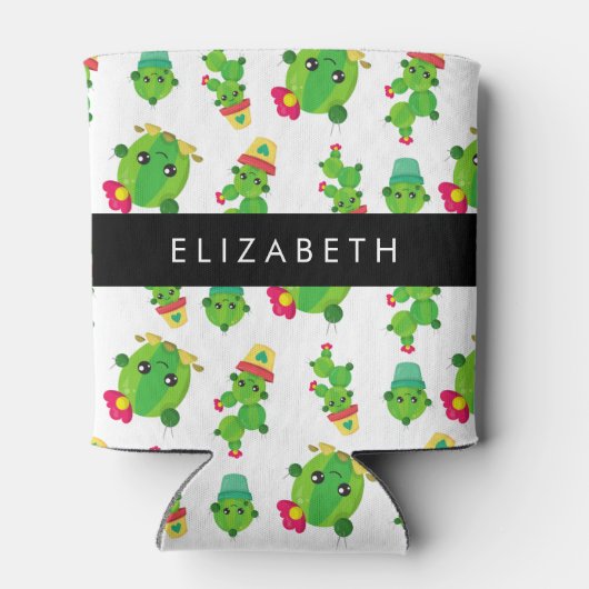 Schattig Cactus, Cactus Pattern, Succulent, Jouw n Blikjeskoeler (Achterkant)