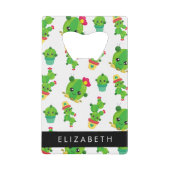 Schattig Cactus, Cactus Pattern, Succulent, Jouw n Creditkaart Flessenopener (Voorkant)