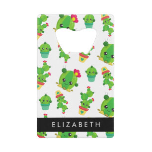 Schattig Cactus, Cactus Pattern, Succulent, Jouw n Creditkaart Flessenopener