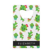 Schattig Cactus, Cactus Pattern, Succulent, Jouw n Creditkaart Flessenopener (Achterkant)