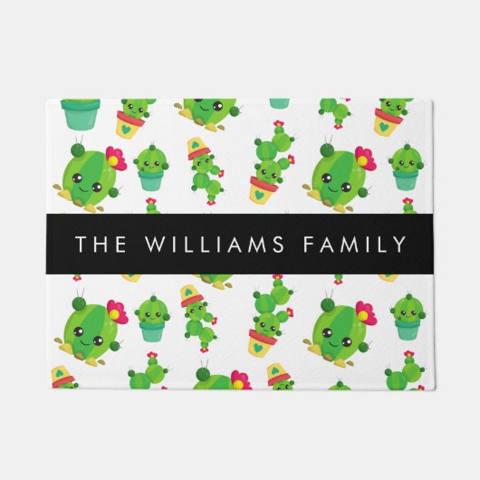 Schattig Cactus, Cactus Pattern, Succulent, Jouw n Deurmat (Voorkant)