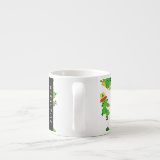 Schattig Cactus, Cactus Pattern, Succulent, Jouw n Espresso Kop (Achterkant)