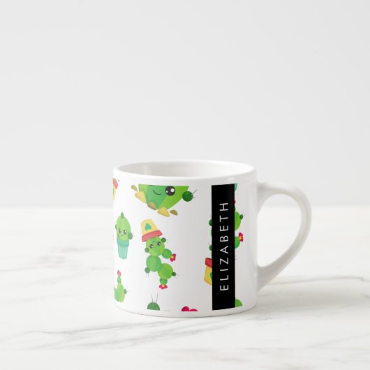 Schattig Cactus, Cactus Pattern, Succulent, Jouw n Espresso Kop (Rechts)