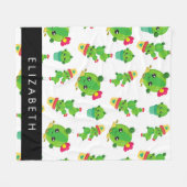 Schattig Cactus, Cactus Pattern, Succulent, Jouw n Fleece Deken (Voorkant (Horizontaal))